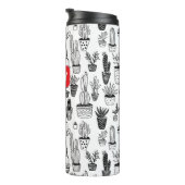 Cactus in potplanten Cute patroon Aangepast cadeau Thermosbeker (Geroteerd rechts)