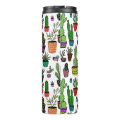Cactus in potplanten Cute patroon Aangepast cadeau Thermosbeker (Achterkant)