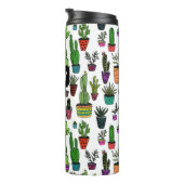 Cactus in potplanten Cute patroon Aangepast cadeau Thermosbeker (Geroteerd rechts)