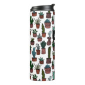 Cactus in potplanten Cute patroon Aangepast cadeau Thermosbeker (Gedraaid links)