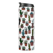 Cactus in potplanten Cute patroon Aangepast cadeau Thermosbeker (Geroteerd rechts)