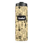 Cactus in potplanten Cute patroon Aangepast cadeau Thermosbeker (Voorkant)