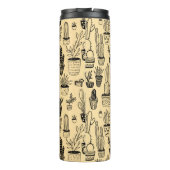 Cactus in potplanten Cute patroon Aangepast cadeau Thermosbeker (Achterkant)