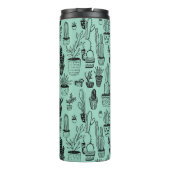 Cactus in potplanten Cute patroon Aangepast cadeau Thermosbeker (Achterkant)