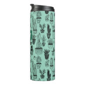 Cactus in potplanten Cute patroon Aangepast cadeau Thermosbeker (Geroteerd rechts)