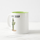 Cactus in Shades Looking Sharp - ELGIS Tweekleurige Koffiemok (Voorkant links)