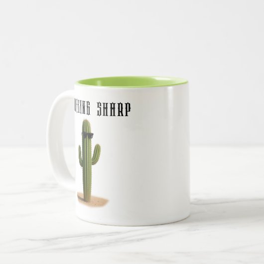 Cactus in Shades Looking Sharp - ELGIS Tweekleurige Koffiemok (Voorkant links)