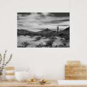 Cactus in witte zanden poster (Keuken)