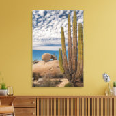 Cactus in woestijn landschap canvas afdruk (Insitu (Woonkamer))