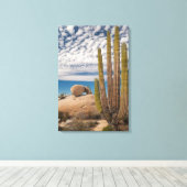 Cactus in woestijn landschap canvas afdruk (Insitu (Houten vloer))