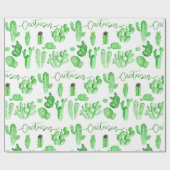 Cactus inpakpapier in succulente stijl (Vlak)