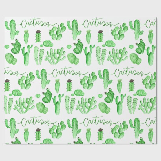 Cactus inpakpapier in succulente stijl (Vlak)