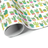 Cactus Inpakpapier - Veel Cactus (Rol Hoek)