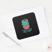 Cactus Joke Im Stuck On You Retro Succulent Couple Vierkante Sticker (Envelop)