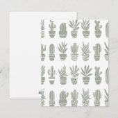 Cactus kamerplanten in pot feestdagenkaart (Voorkant / Achterkant)