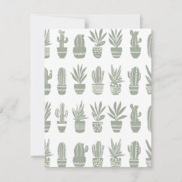 Cactus kamerplanten in pot feestdagenkaart