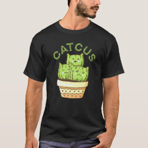 Cactus Kat Catcus Succulent Saguaro Cat Pun T-shirt