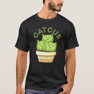 Cactus Kat Catcus Succulent Saguaro Cat Pun T-shirt