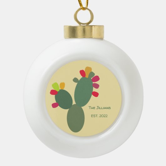 cactus keramische bal ornament (Voorkant)