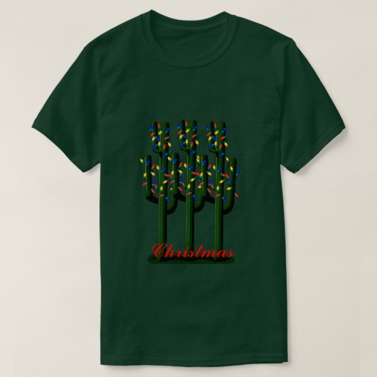Cactus kerstbomen met helder T-shirt (Design voorkant)