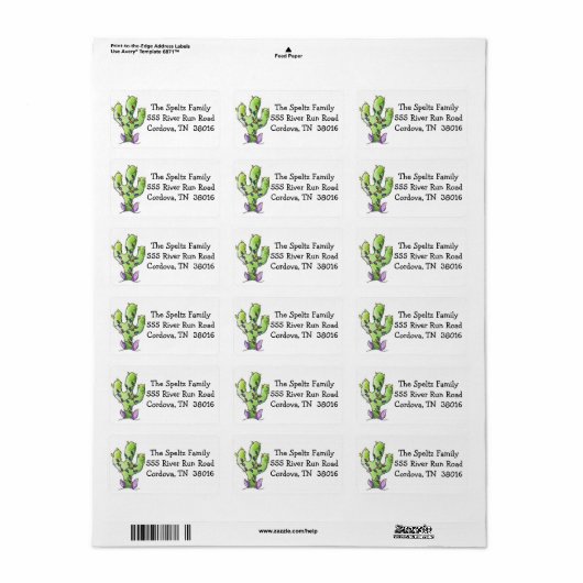 Cactus kerstboom Adresetiketten Etiket (Full Sheet)