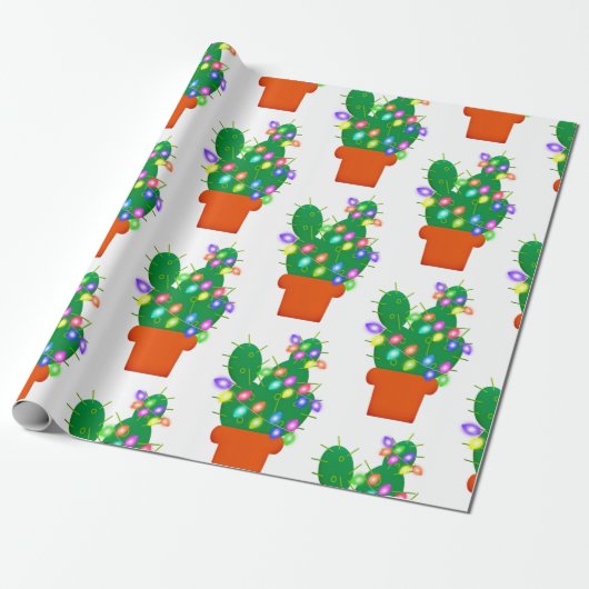 cactus kerstboom cadeaupapier (Uitgerold)