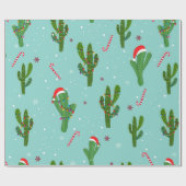Cactus kerstboom cadeaupapier (Vlak)