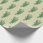 Cactus Kerstboom Cadeaupapier (Hoek)