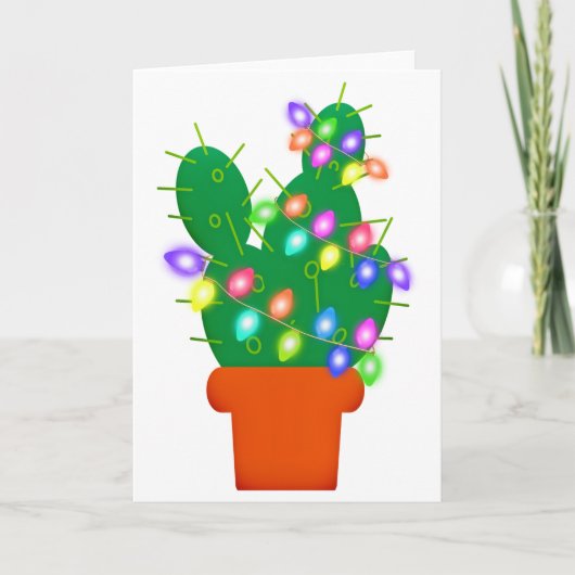 cactus kerstboom feestdagen kaart (Voorkant)