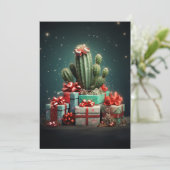 Cactus kerstboom feestdagenkaart (Staand voorkant)
