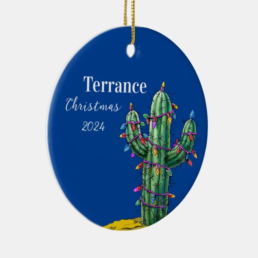 Cactus Kerstboom Gepersonaliseerd Ornament (Rechts)