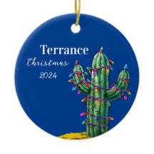 Cactus Kerstboom Gepersonaliseerd Ornament
