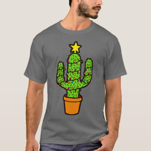 Cactus kerstboom in rood t-shirt