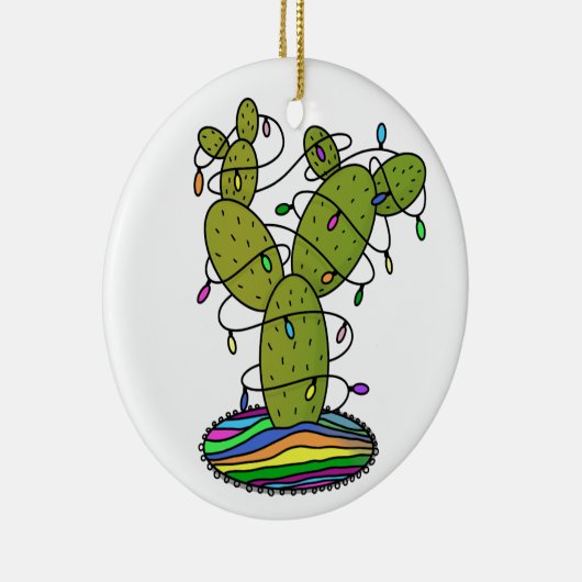 Cactus kerstboom keramisch ornament (Rechts)
