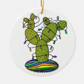 Cactus kerstboom keramisch ornament (Voorkant)