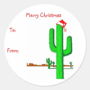 Cactus kerstboom - Labels met cadeaus
