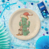 Cactus kerstboom papieren bordje (Feest)