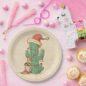 Cactus kerstboom papieren bordje (Feest)