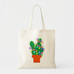 cactus kerstboom tote bag