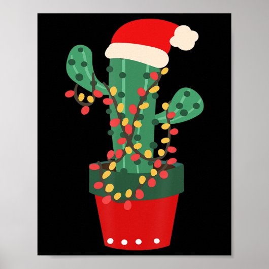 Cactus kerstboomverlichting Succulent Lover Plant Poster (Voorkant)