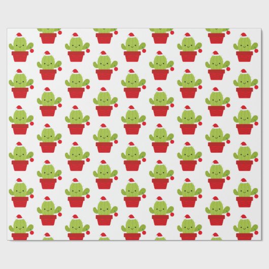 Cactus kerstcadeaupapier cadeaupapier (Vlak)