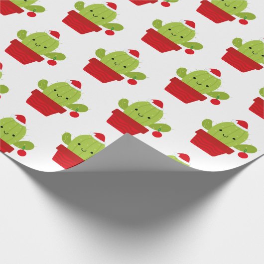 Cactus kerstcadeaupapier cadeaupapier (Hoek)