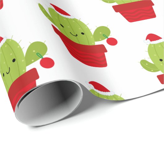 Cactus kerstcadeaupapier cadeaupapier (Rol Hoek)