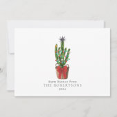 Cactus Kerstdag met warme wensen Feestdagenkaart (Voorkant)