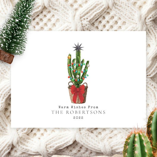 Cactus Kerstdag met warme wensen Feestdagenkaart