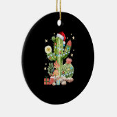 Cactus kerstdecoratie T Shirt Keramisch Ornament (Rechts)