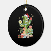 Cactus kerstdecoratie T Shirt Keramisch Ornament (Links)
