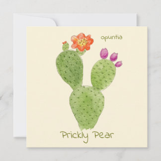 Cactus kerstkaart met stekelige peer kaart