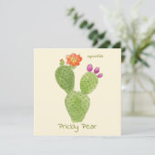 Cactus kerstkaart met stekelige peer kaart (Staand voorkant)