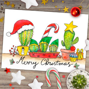 Cactus kerstkaart van Nicole Janes Briefkaart
